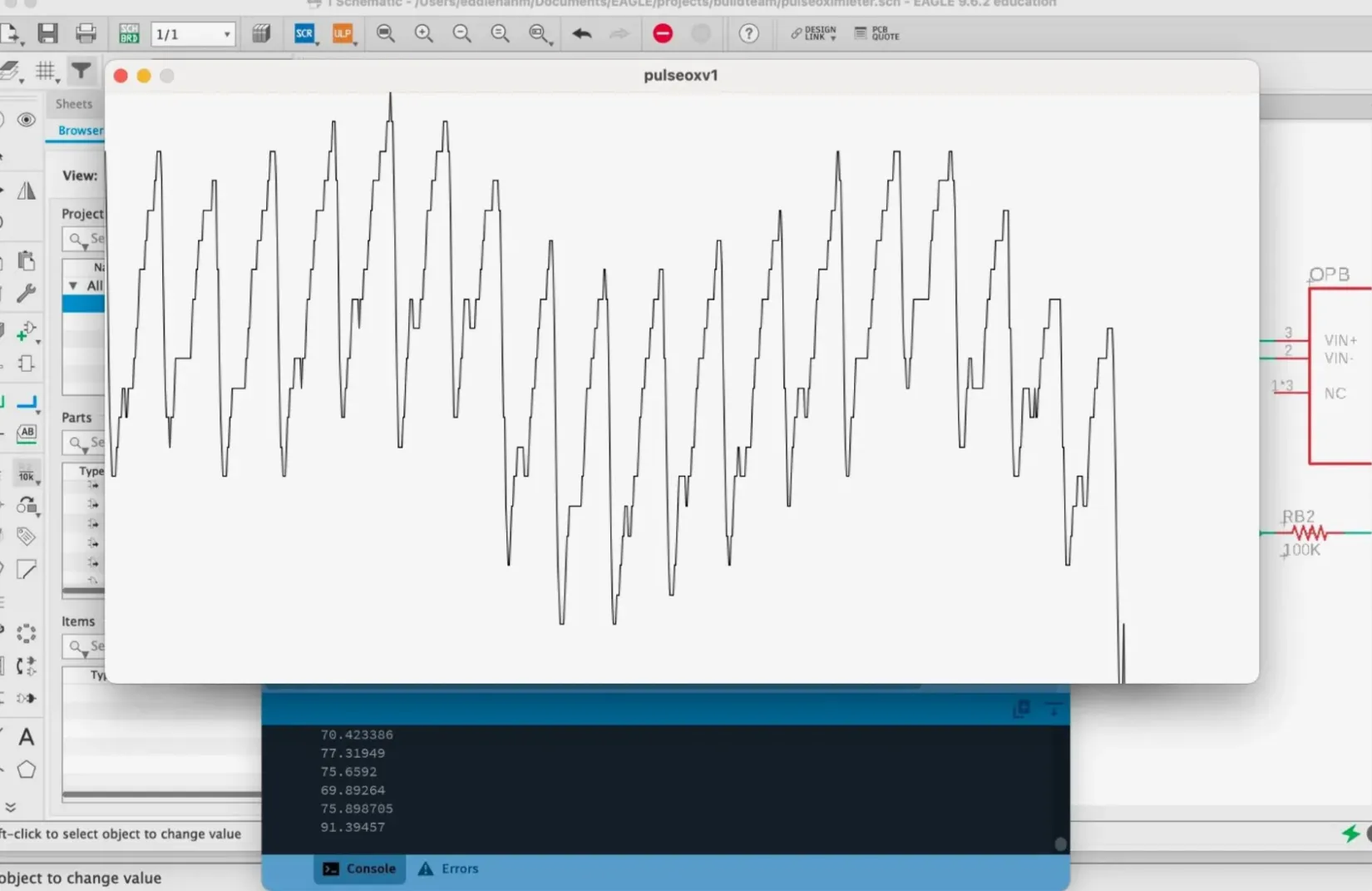 Pulse waveform displayed in Processing