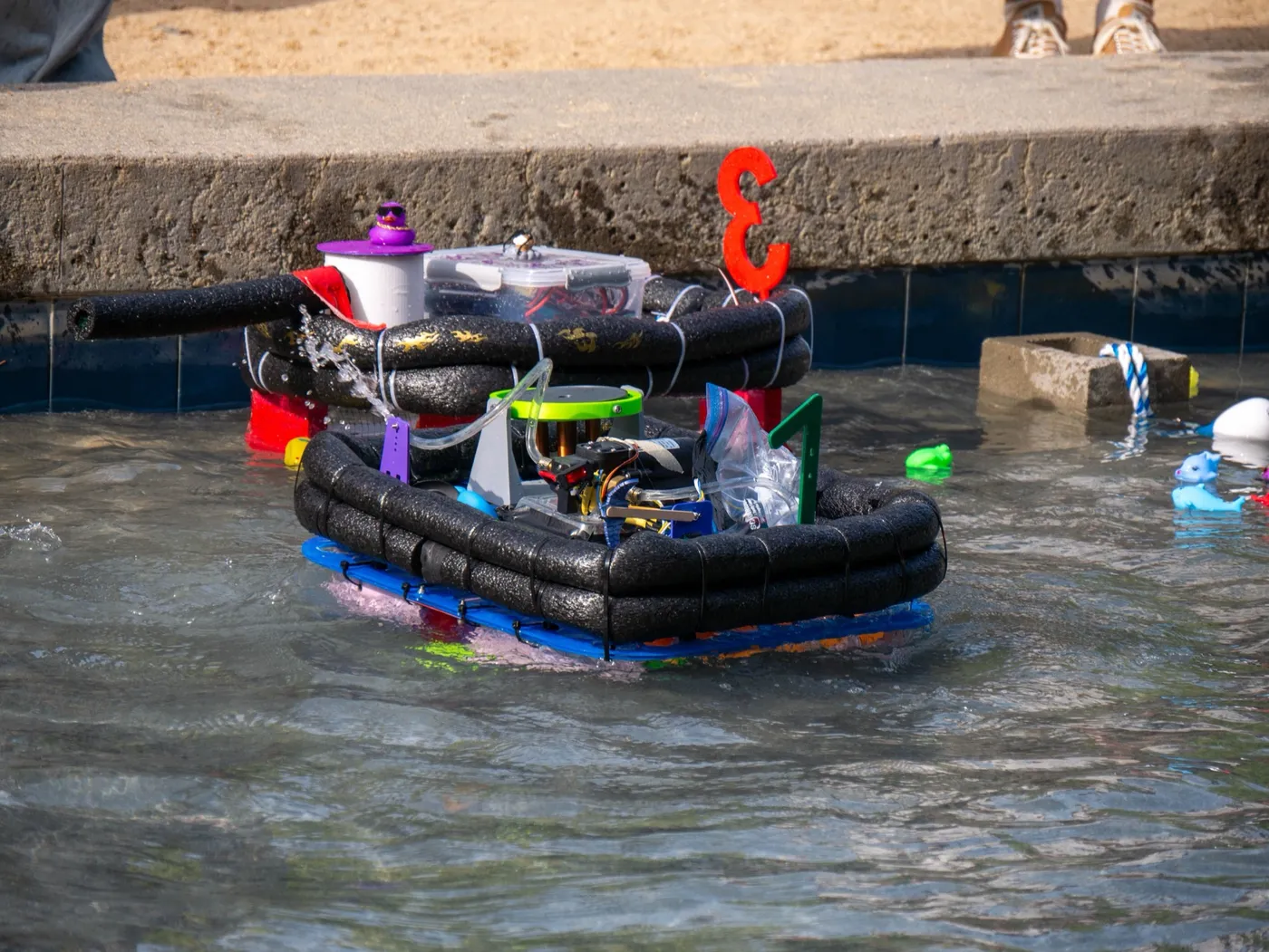 The Mr. QuackWide remote-controlled boat