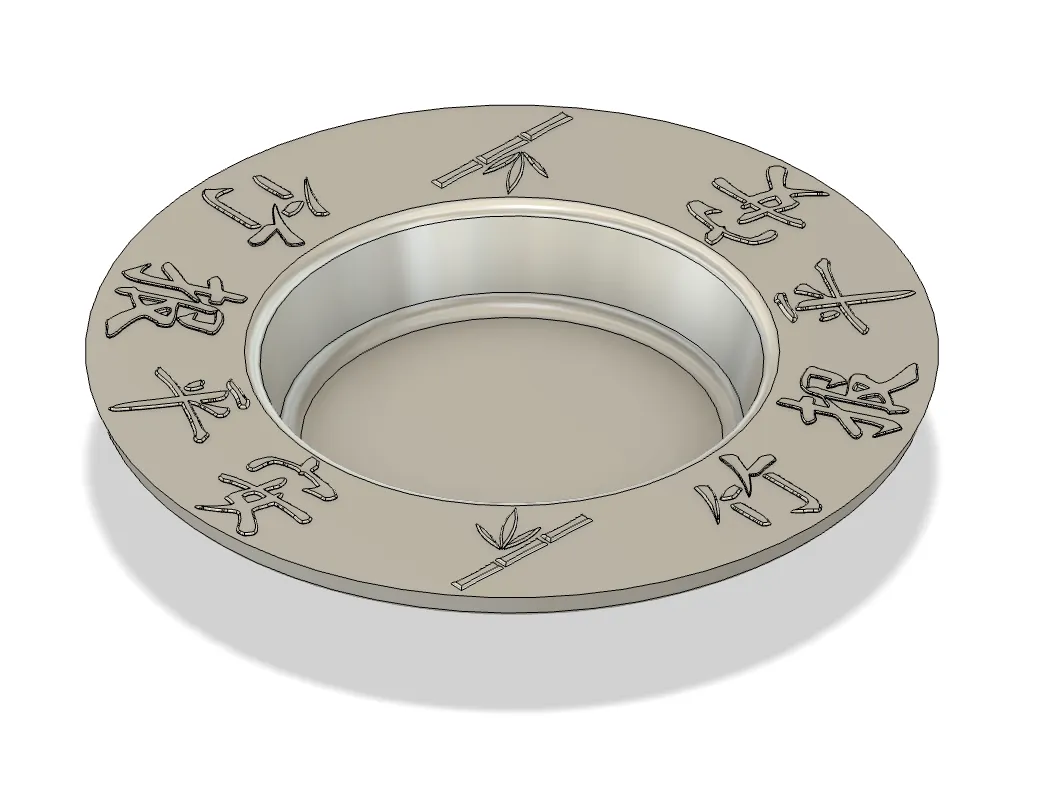 CAD model of the watering dish and full table assembly