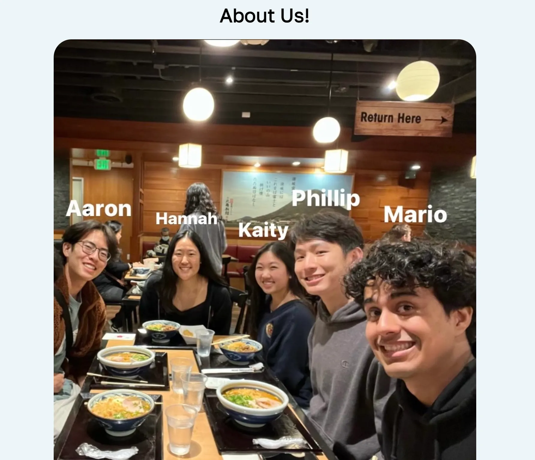 About Us page
