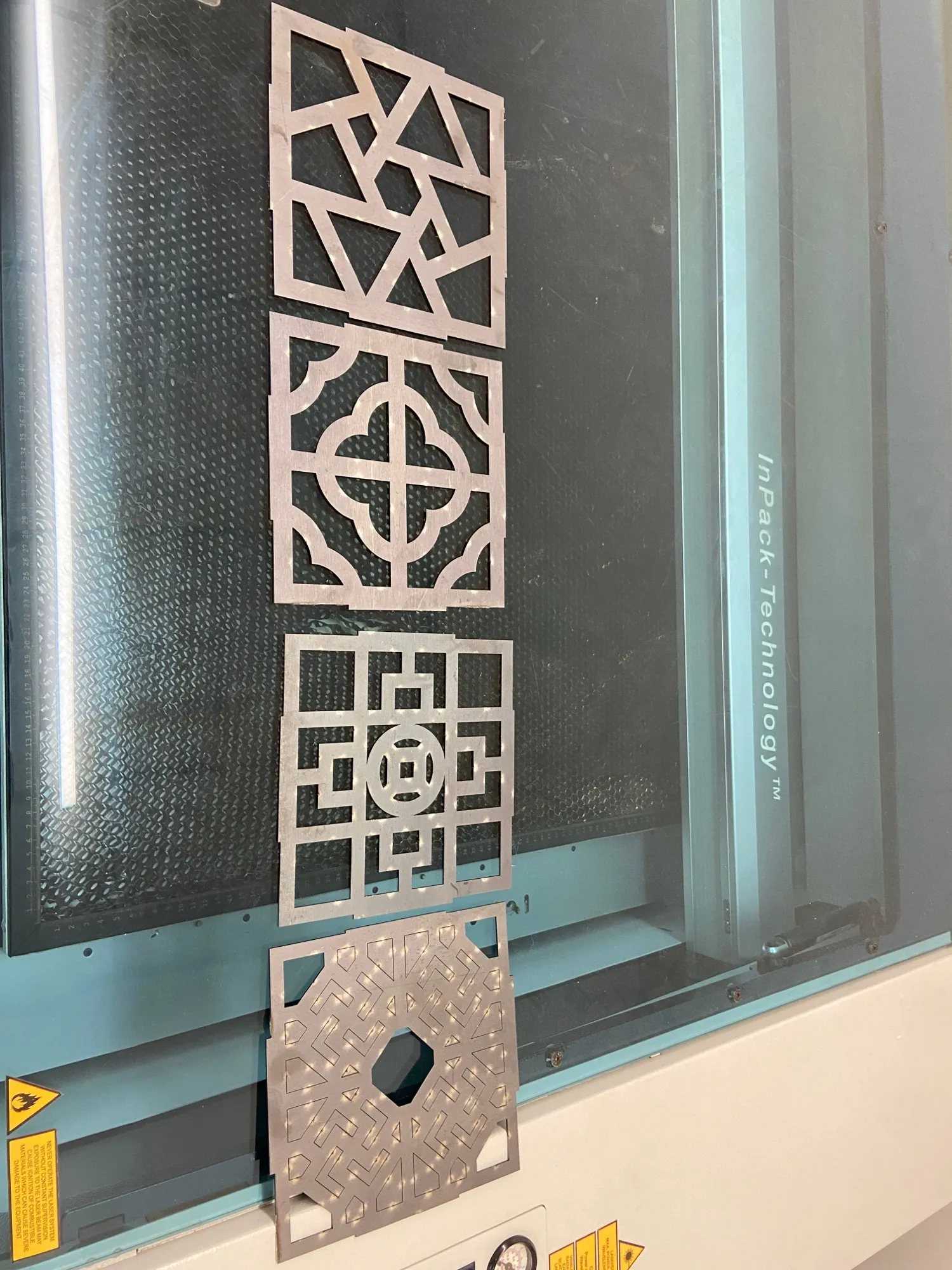 Laser-cut steel sheet metal patterns