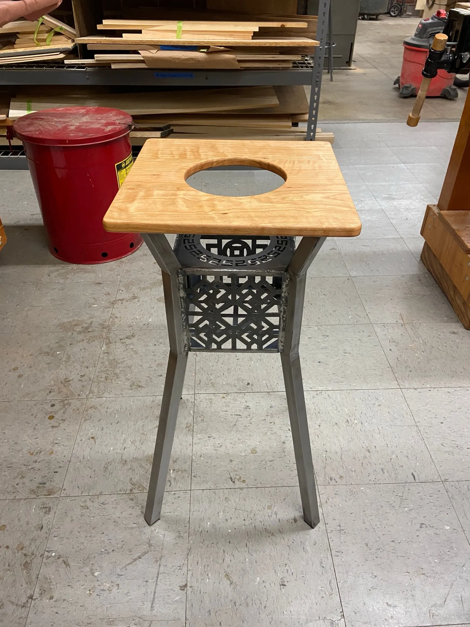 Test assembly of the table before painting